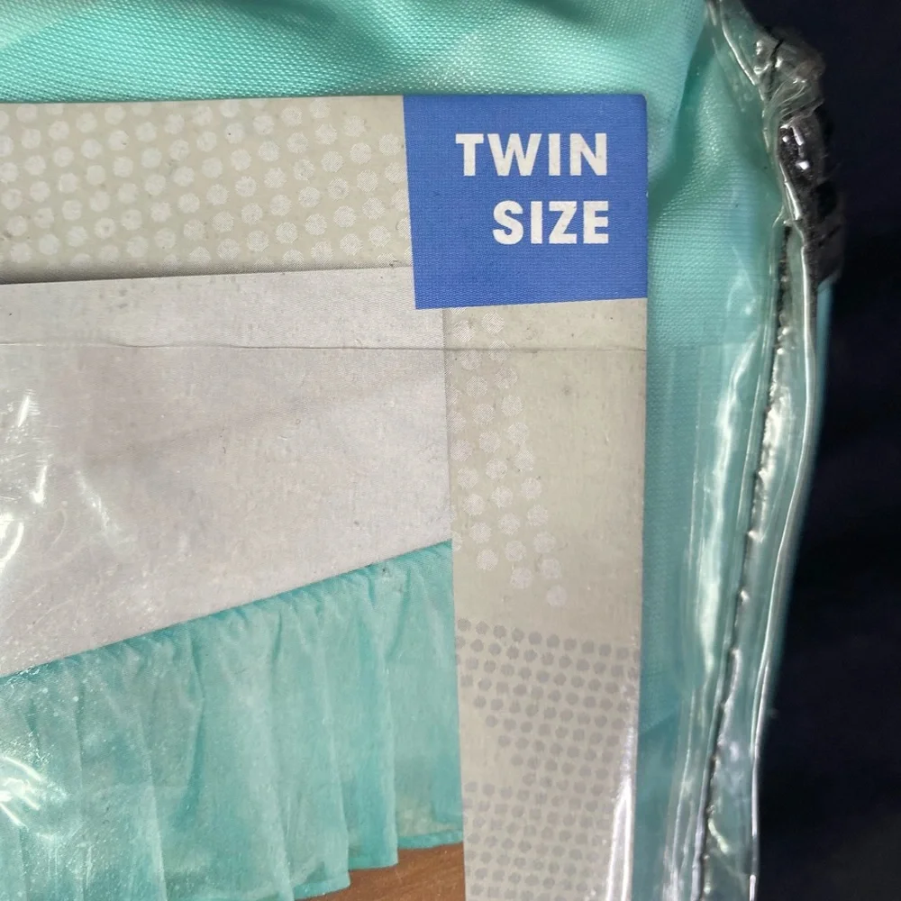 Organza Teal Twin size Bedskirt.